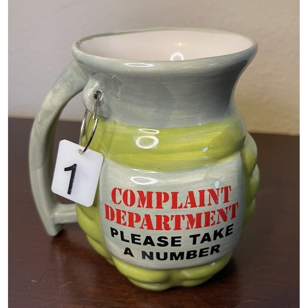 The Grenade Coffee Mug Cup, Big Mouth Mugs Complaint Dept. Never Used. 12OZ